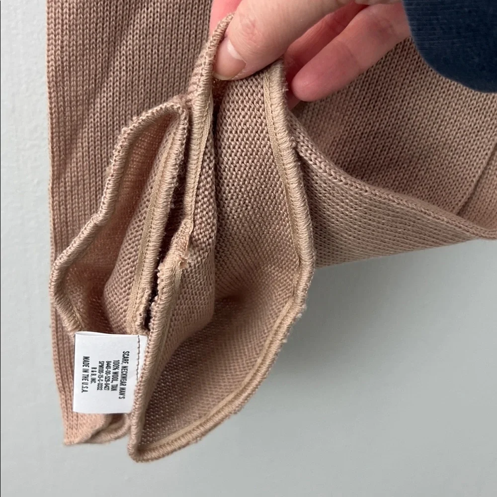 100% Wool Tan Beige Scarf
